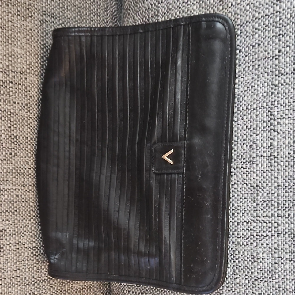 Valentino Black Leather Clutch